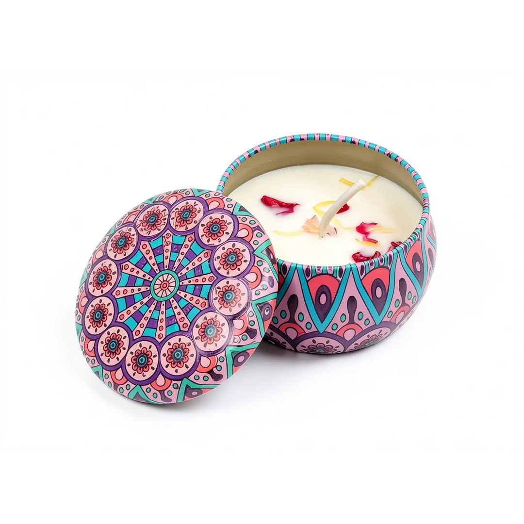 Vintage Soy Wax Scented Candle Flower Fragrance Jar