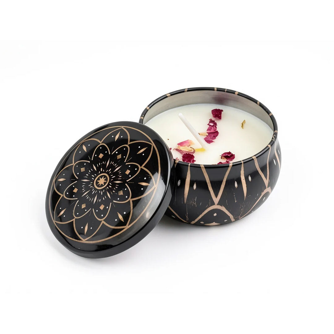 Vintage Soy Wax Scented Candle Flower Fragrance Jar