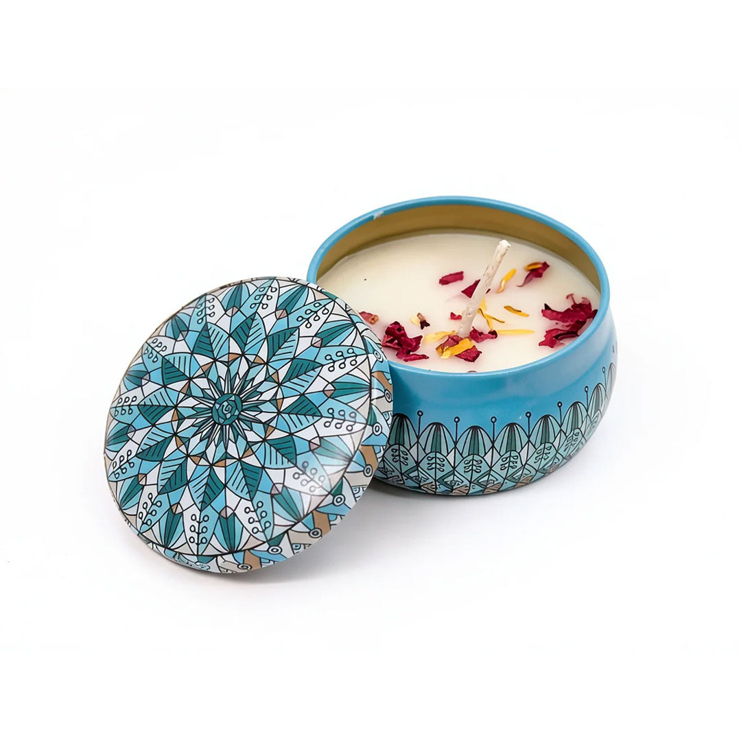 Vintage Soy Wax Scented Candle Flower Fragrance Jar