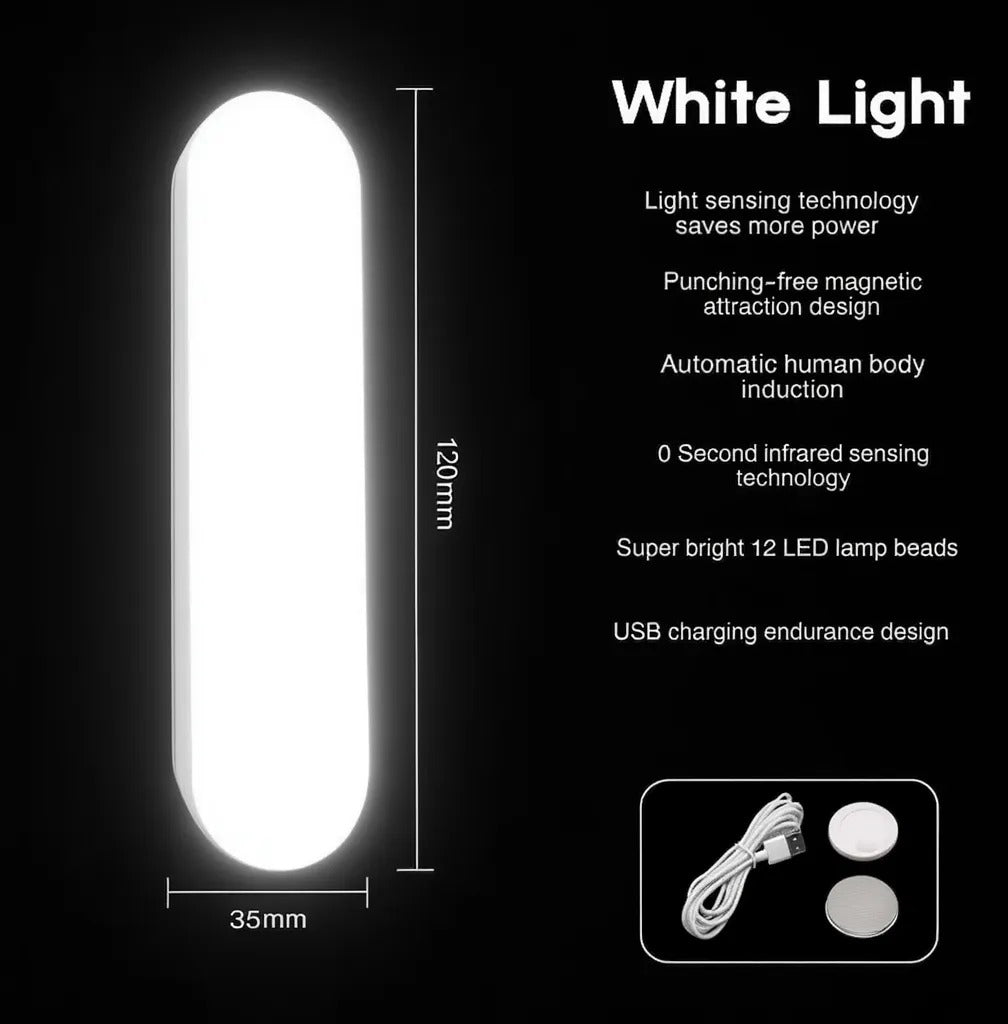 Wireless LED Motion Sensor Night Light USB Rechargeable