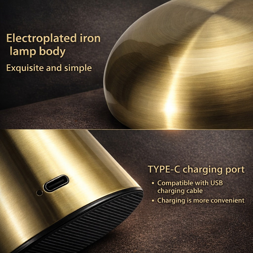 Rechargeable Retro Mushroom Table Lamp Touch LED Light