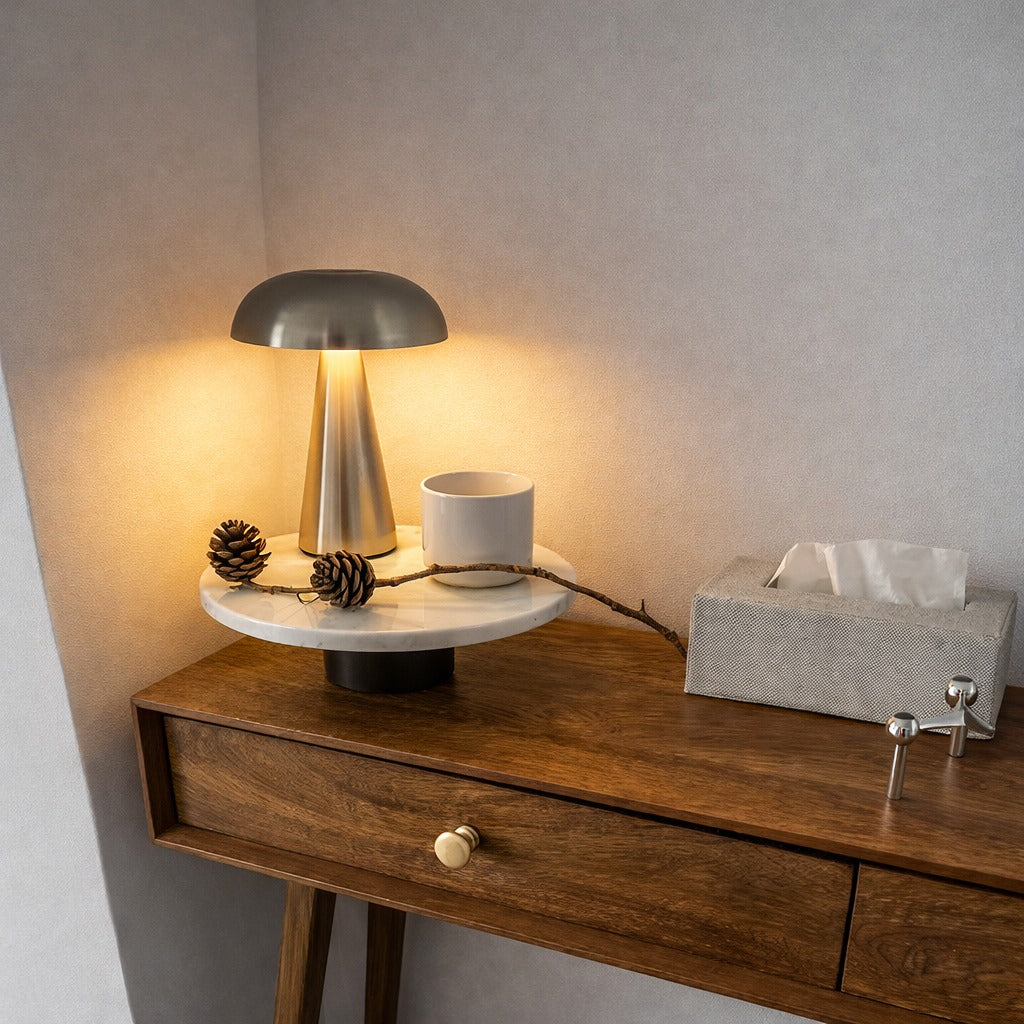 Rechargeable Retro Mushroom Table Lamp Touch LED Light