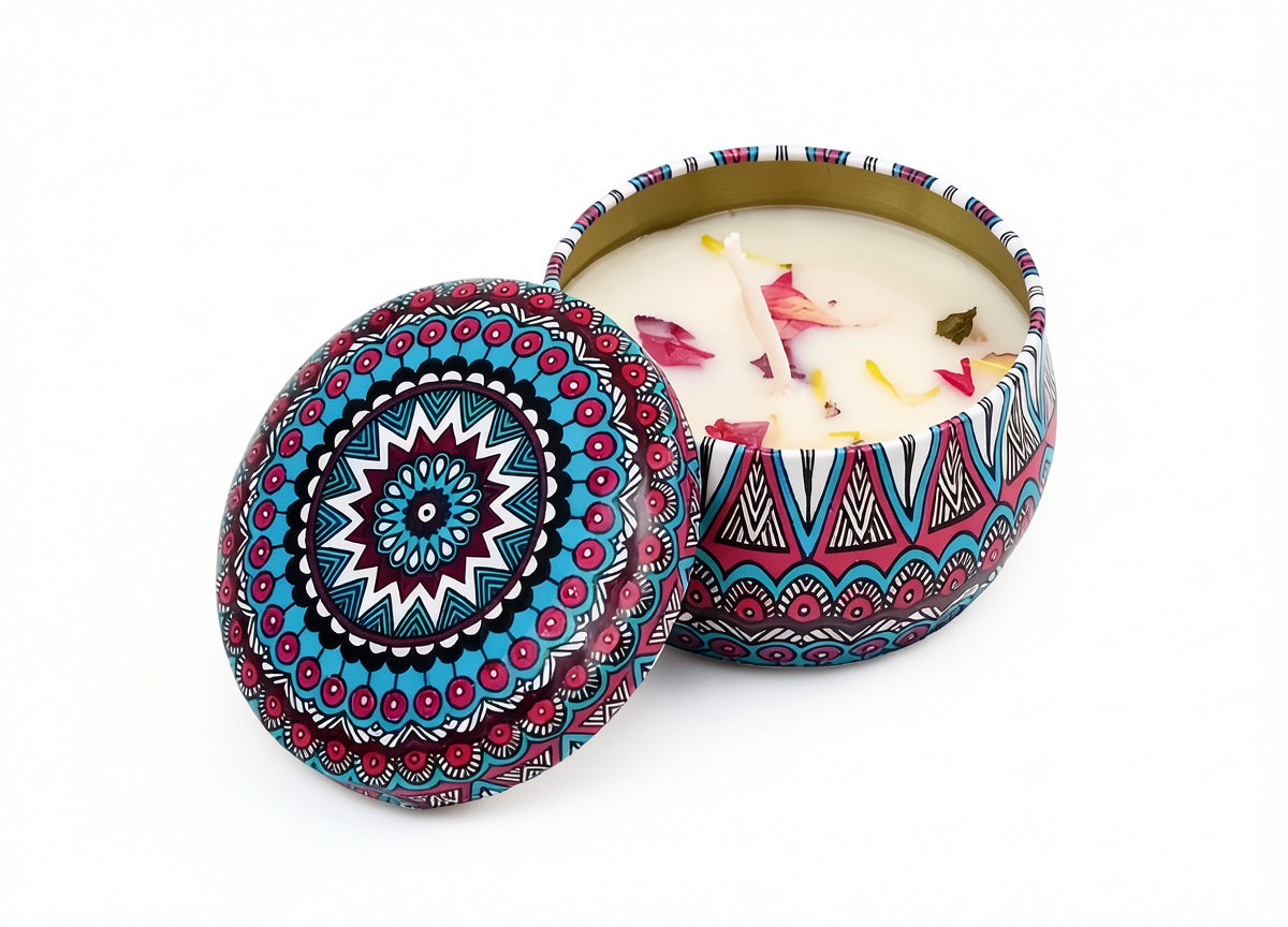 Vintage Soy Wax Scented Candle Flower Fragrance Jar