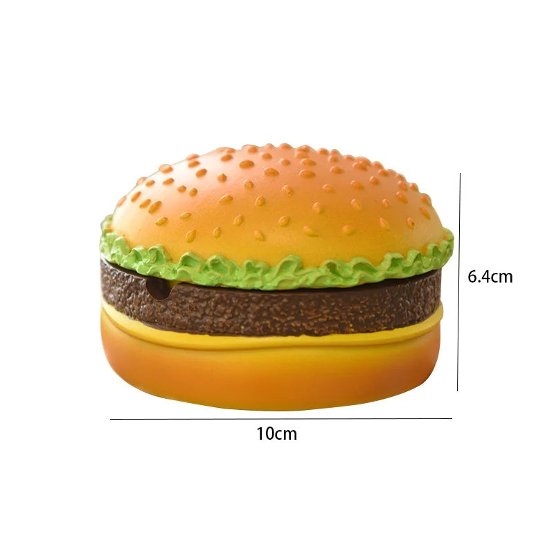 Cute Hamburger Ashtray Creative Dustproof Desktop Decor Gift