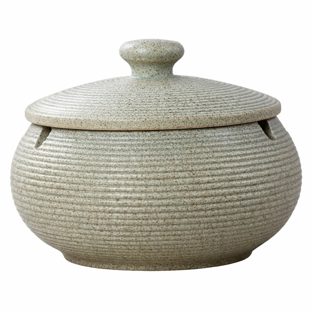 Ceramic Ashtray With Lid Windproof Indoor & Outdoor Use