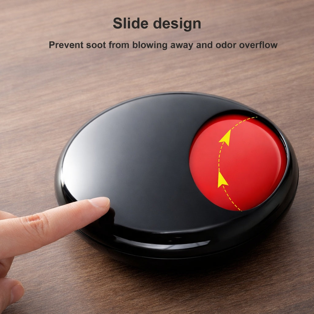 Rotating Smokeless Ashtray Windproof Sliding Lid Desktop Ash Tray