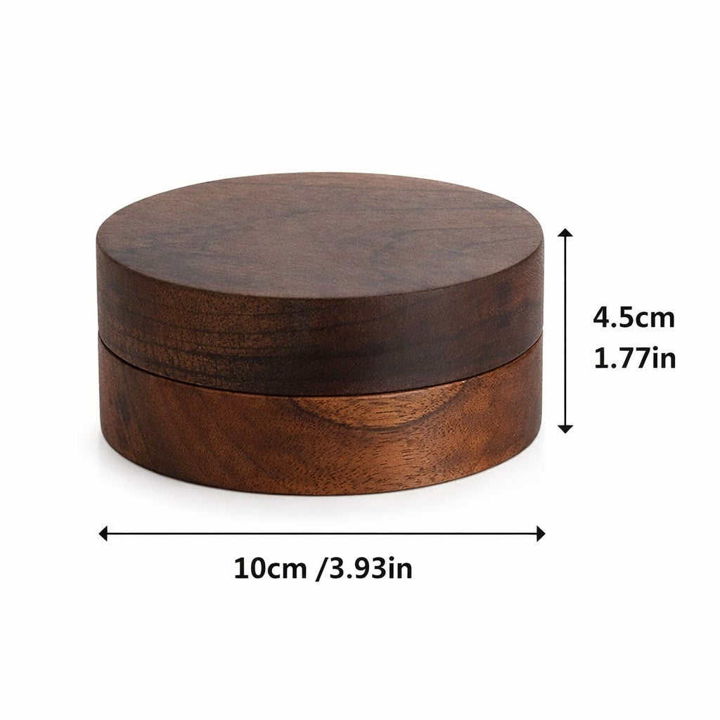 Walnut Wood Ashtray With Lid Windproof Stainless Steel Indoor/Outdoor Tray