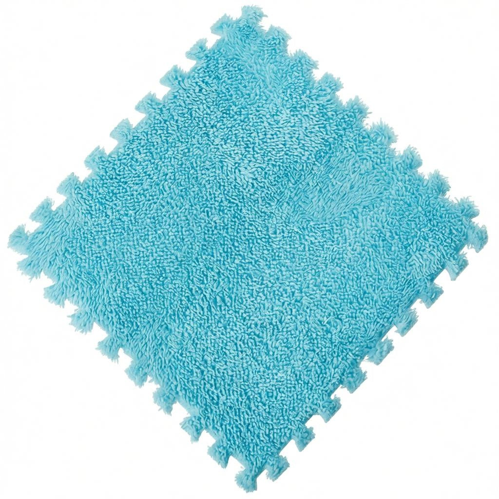 10PCS Plush Puzzle Floor Mat 30x30cm Soft Interlocking Fluffy Playmat Rug
