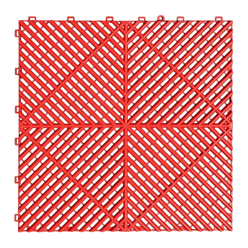 Interlocking Garage Floor Tiles Anti-Slip Waterproof Drainage PP/PVC Mat