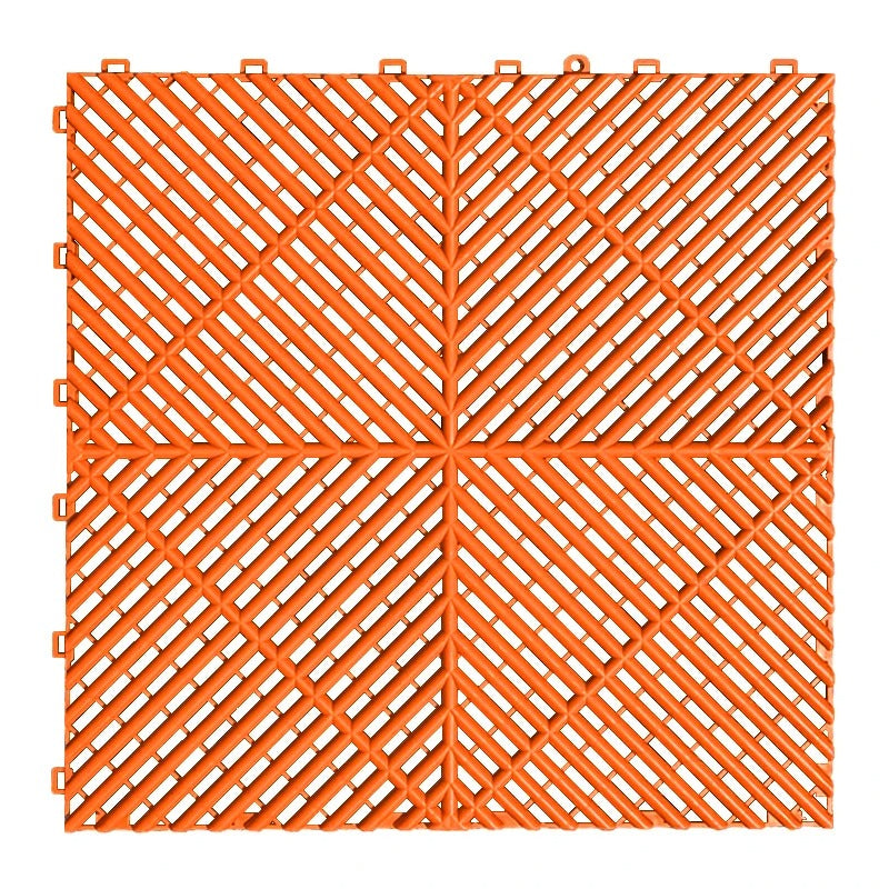 Interlocking Garage Floor Tiles Anti-Slip Waterproof Drainage PP/PVC Mat